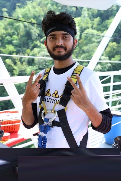 Bungee jumping adventure in Rishikesh, thrilling free-fall over the Ganges River
