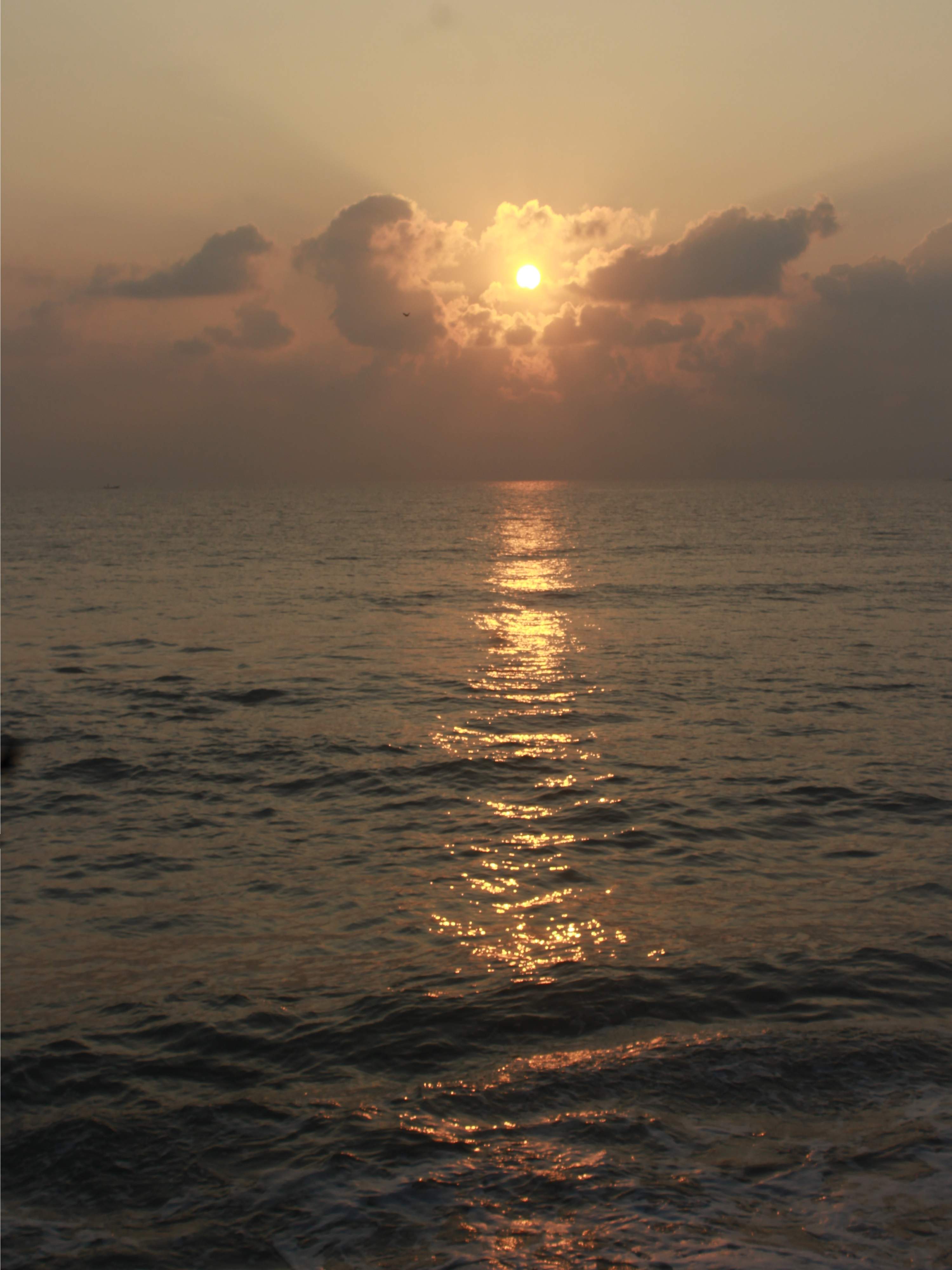 Scenic view of Rock Beach with boulders and Bay of Bengal
