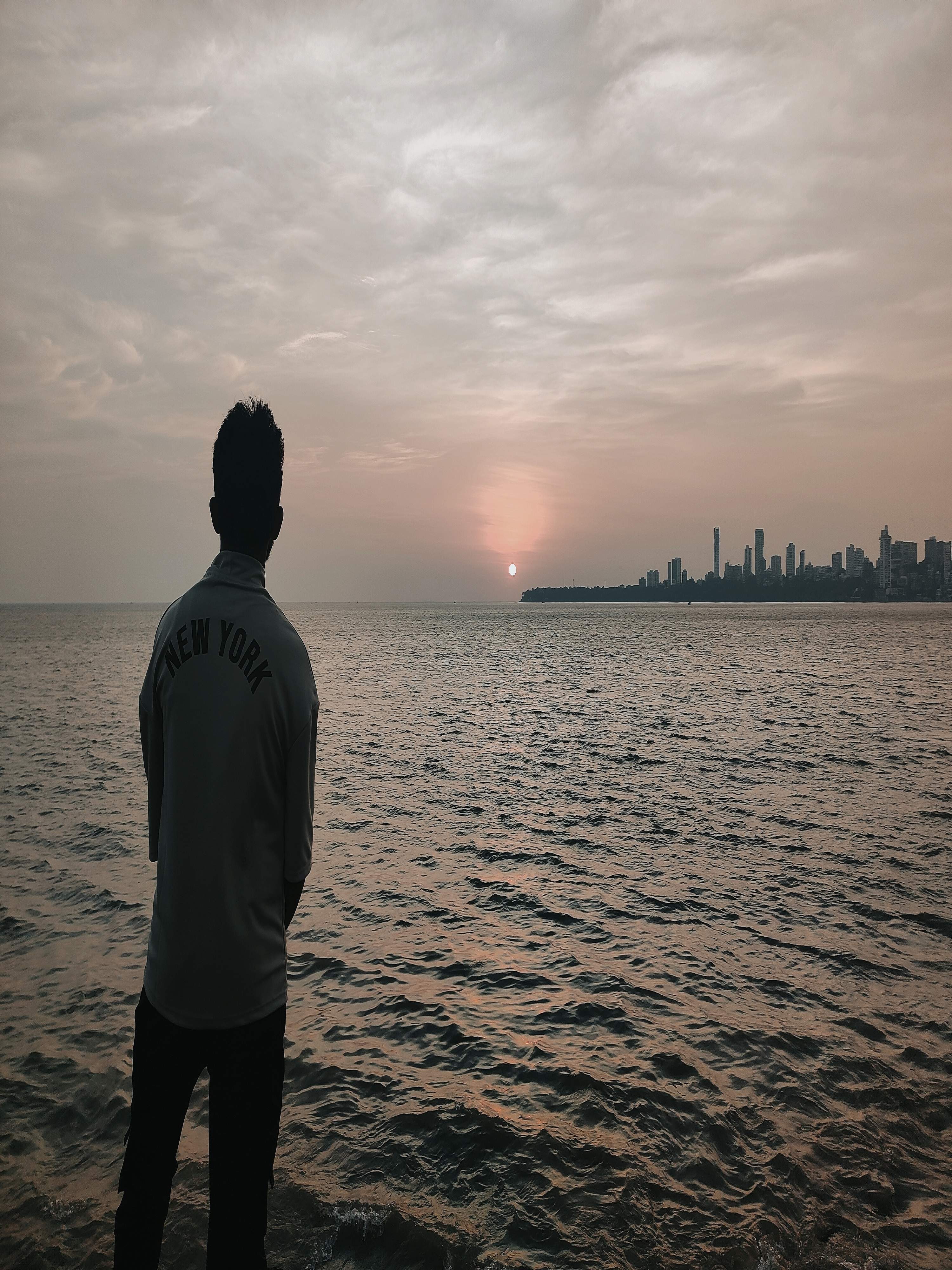 Winding road along Marine Drive with sea breeze