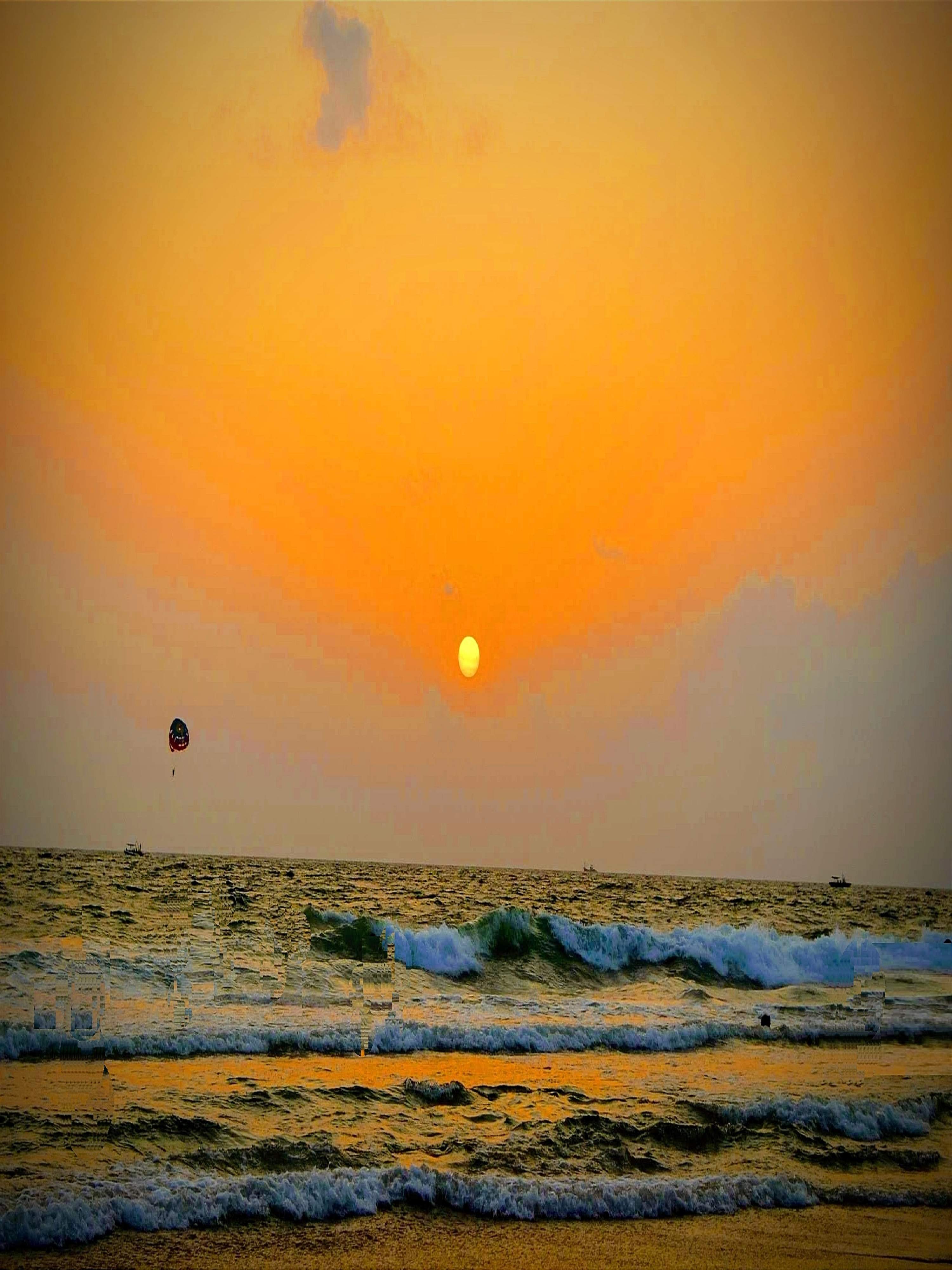 Scenic view of Calangute Beach with golden sands and palm trees