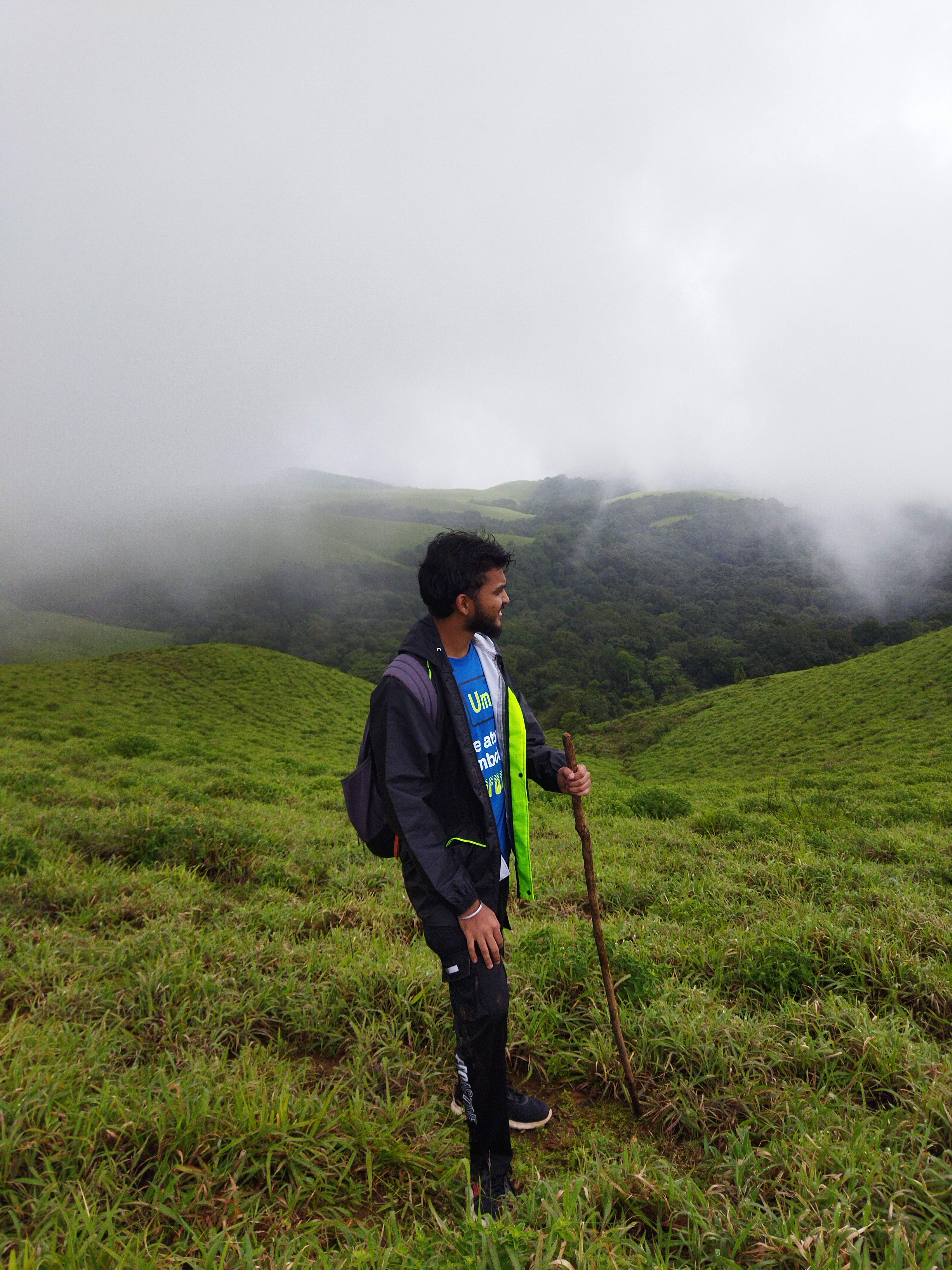 Starting the trek at Bandaje base camp in raincoats