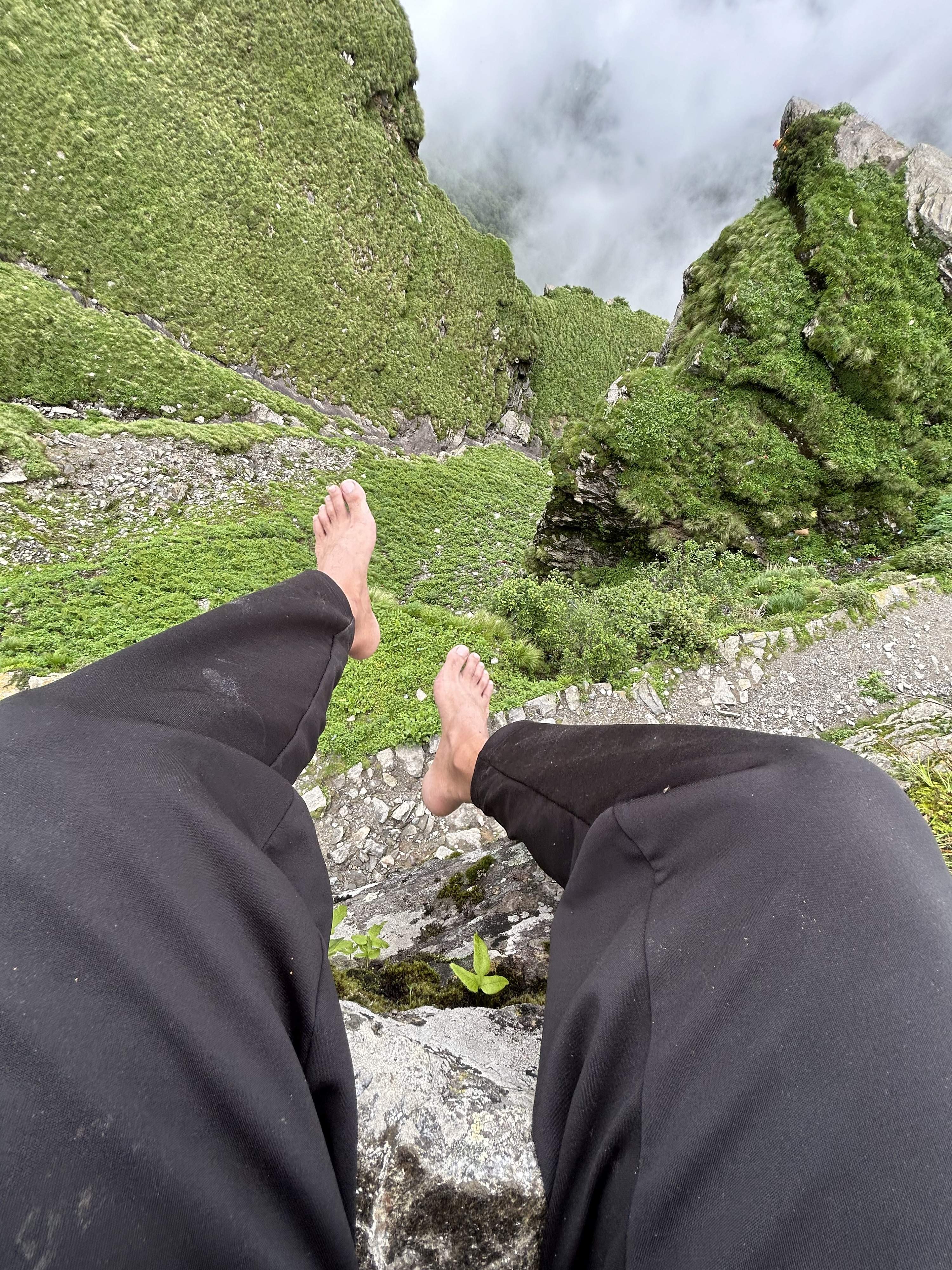 Inside the Tungnath temple with tranquil atmosphere